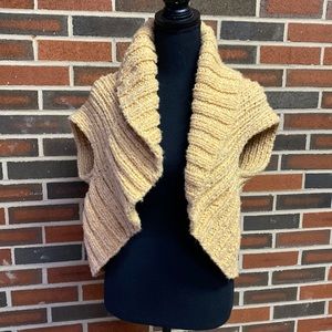 Vintage hand knit soft camel colored vest